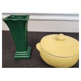 VTG Yellow McCoy Yellow Bowl W Lid & Planter