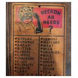 Vintage Black Americana Grocery Reminder Board