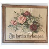 Antique Framed The Lord Is Thy Keeper Print
