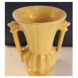 Haeger Art Deco Vase Double Handle Yellow USA