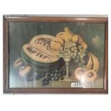 1940s Framed Fruit Print