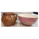 Lot of 2 VTG McCoy Vase & Hull Bowl