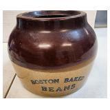 Antique Boston Baked Beans Stoneware Pot