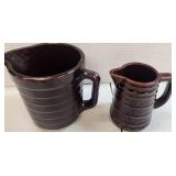 Two Hull Brown Mini Pitchers