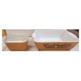 Two VTG Pyrex Old Orchard Refrigerator Dishes