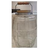 Antique Old Country Store Pickle Barrel Jar W Hand