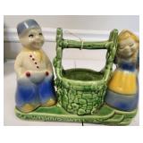 Shawnee Pottery Dutch Boy Girl Wishing Well Plante