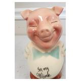 1950s Royal Copley Pig Bank ï¿½For My Minkï¿½ 8ï¿½