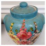 Ransburg Pottery Blue Floral Cookie Jar USA
