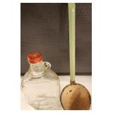 2 PC Lot Antique Maple Syrup Bottle & Laddle