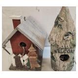 Two VTG Wooden Bird Houses