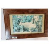 Vintage Dachshund Dog Framed Print Rustic Frame