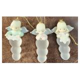 3 Precious Moments Angel Icicle Ornaments 2000-02