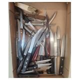 Flat Full Of Various Kitchen Knives