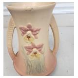 Hull Pottery Orchid Double Handle Vase USA