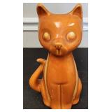 Hull Pottery #809 Large Sitting Cat Vase In Orange