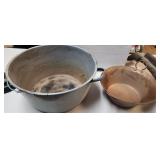 2 Antique Kettles Enamel & Brass