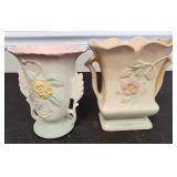 Two Hull 1940s-50 Vases Tulip Pattern