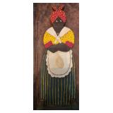 Vintage Black Americana Wood Wall Shelf Rack