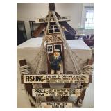 Vintage Nautical Fishing Wall Decor Wood Sign