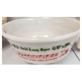 Vintage Tom and Jerry Milk Glass Punch Bowl Set