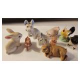 Lot Of 9 VTG Ceramic Farm Animals