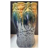 Large Majolica Style Jardiniere 21in Floral Vase