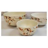 3 VTG Hall Autumn Leaf Serving Bowls