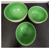 Set Of 3 Fire-King Jadeite nesting mixing bowls