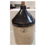 Antique 2 Gallon Stoneware Jug With Handle