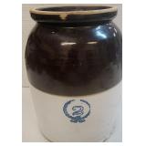 Antique 2 Gallon Stoneware Salt Glazed Crock