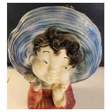 Royal Copley Wall Pocket Lady Planter Pottery