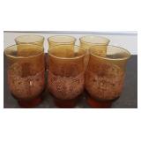 VTG Amber Libbey Chateau Iced Tea Tumblers