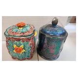 Two VTG Vases Carnival Glass & More