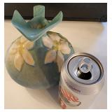 Roseville Magnolia Ewer Blue Double Handle USA