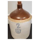 Vintage UHL Pottery 2 Gallon Stoneware Jug Crock