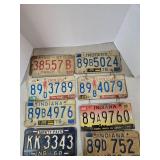 Indiana License Plates Lot (8) Vintage