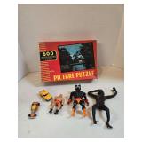 Vintage Puzzle & Action Figures Toy Lot