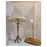 2 Table Lamps Metal Base Wood Base
