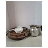 Corning Ware Dish, Lazy Susan & Pot
