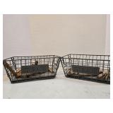 Wire Storage Baskets w/ Wooden Clothespins