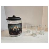 Angels Gather Here Jar & 3 Glasses