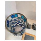 Home Decor Lot Vase Cherubs Mug Chalkboard