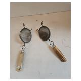 Vintage Mesh Strainers w/ Wood Handles