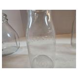 Vintage Glass Milk Bottles 3pc Lot