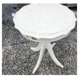 VTG Round White End Table