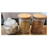 3 VTG Glass Canisters With Lids