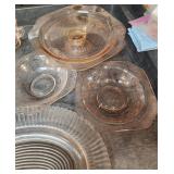 11 VTG Pink Depression Glass Pieces