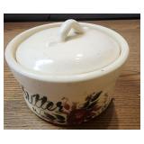 Antique East Pottery Texas Bowl W Lid