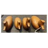 Set of 4 Wooden Ducks